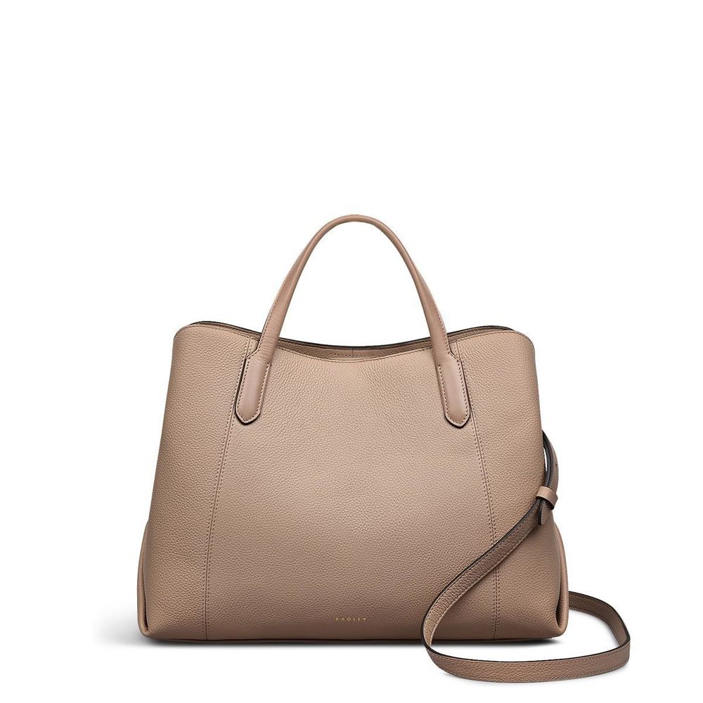 London Provence Avenue Medium Leather Ziptop Satchel Bag, Silt :P